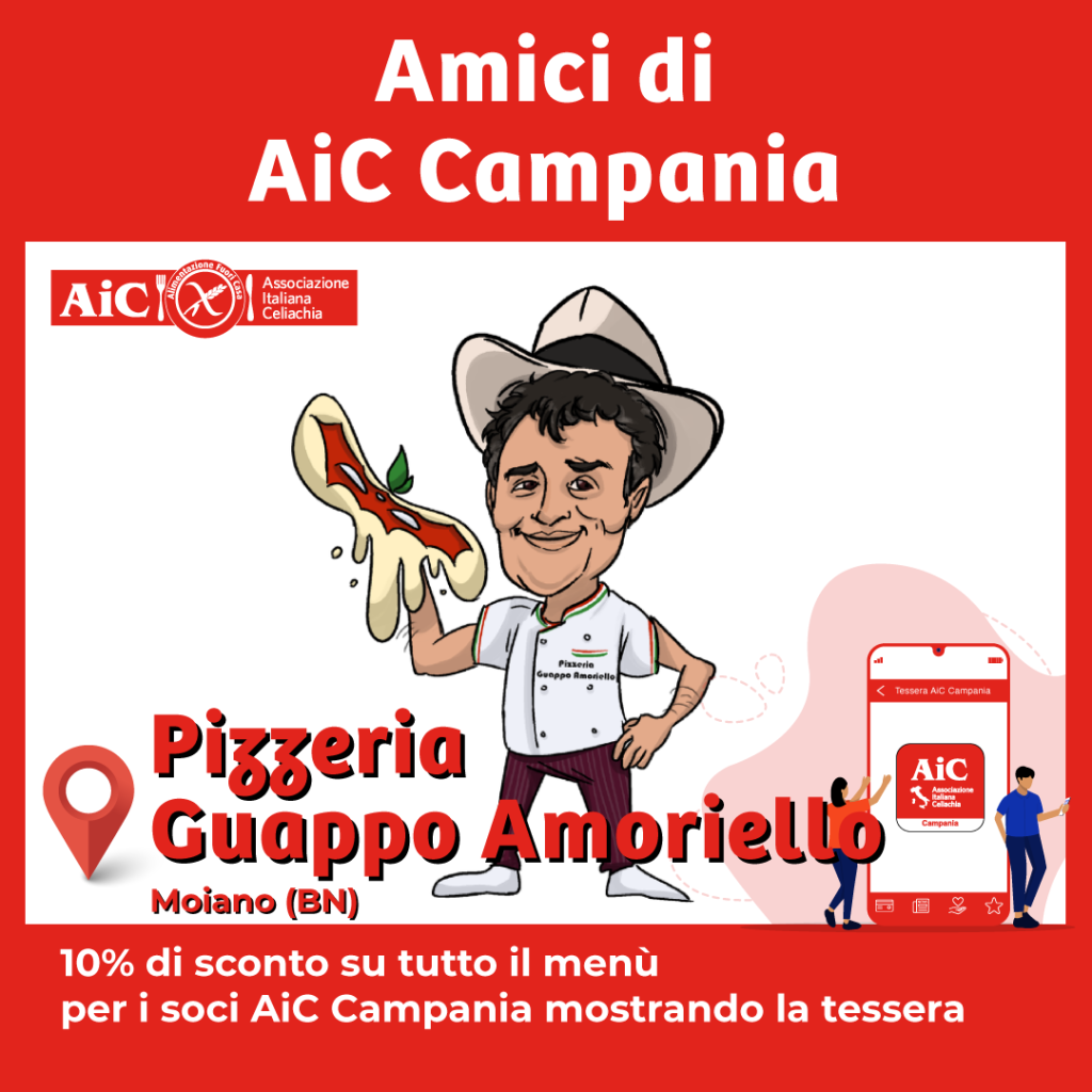 Amici di AiC Campania Pizzeria Guappo Amoriello senza glutine